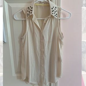 White Sleeveless Blouse